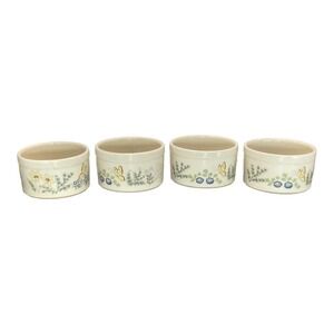 4 Lenox Cuisine 3 1/4" Wild Flowers & Butterfly Ramekins Butterflies
